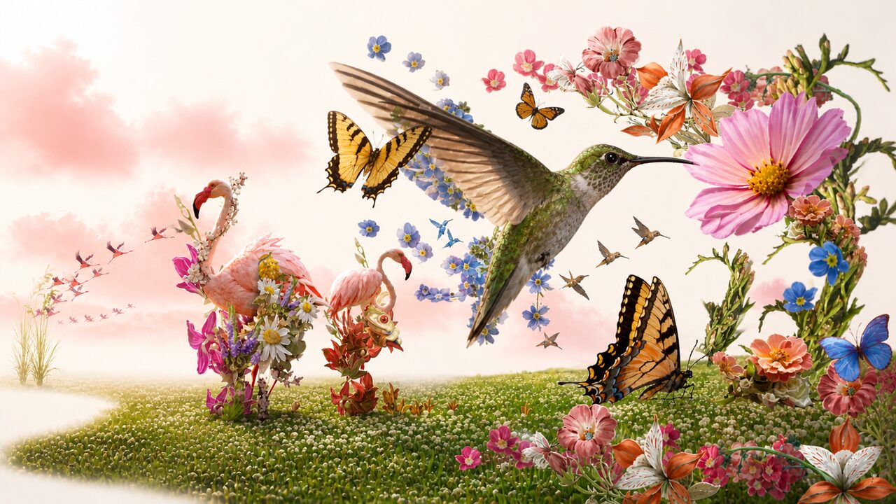 Ferragamo — AI rendering, hummingbird
