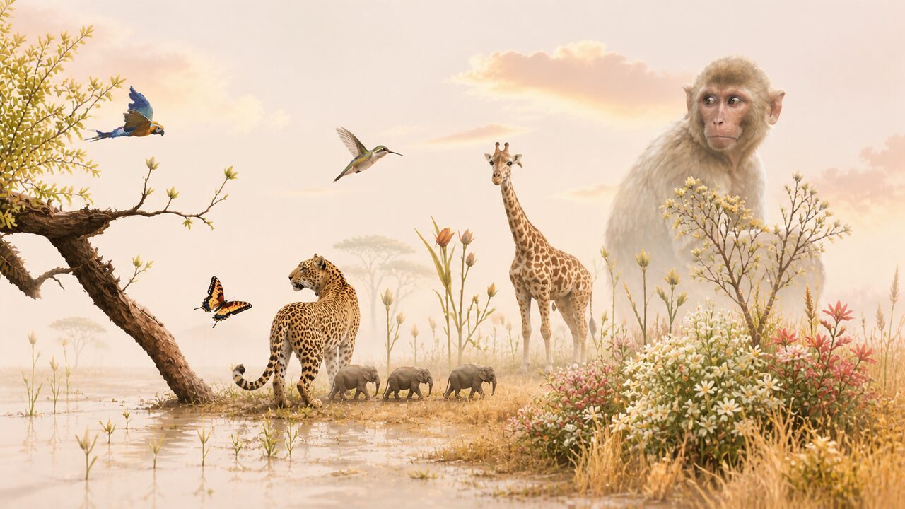Ferragamo — AI rendering, leopard and macaque
