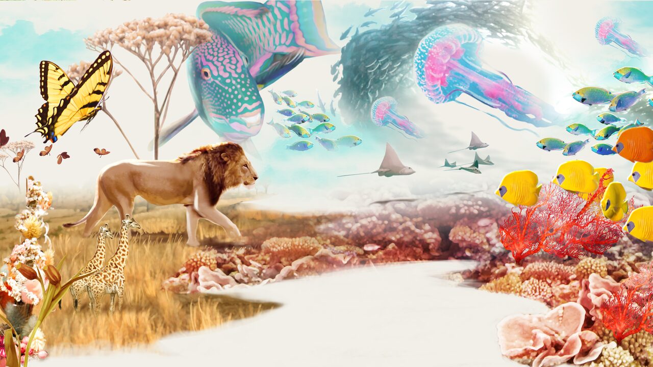 Ferragamo — painted finish, lion and reef